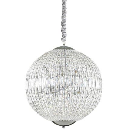 Ideal Lux - LED Kristallen hanglamp aan een ketting LUXOR 8xG9/3W/230V diameter 50 cm doorzichtig