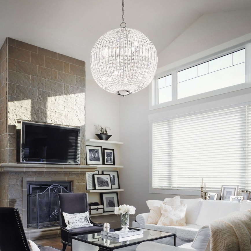 Ideal Lux - LED Kristallen hanglamp aan een ketting LUXOR 8xG9/3W/230V diameter 50 cm doorzichtig