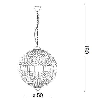 Ideal Lux - LED Kristallen hanglamp aan een ketting LUXOR 8xG9/3W/230V diameter 50 cm doorzichtig