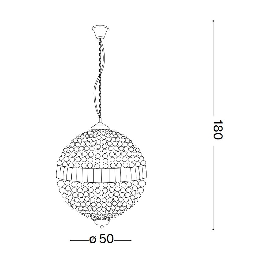Ideal Lux - LED Kristallen hanglamp aan een ketting LUXOR 8xG9/3W/230V diameter 50 cm doorzichtig