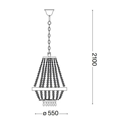 Ideal Lux - LED-kristallen kroonluchter aan ketting CAESAR 12xG9/3W/230V Ø 55 cm goud