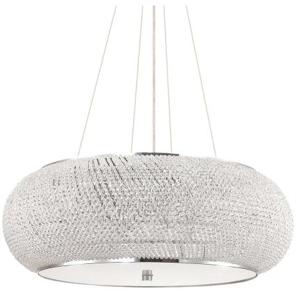 Ideal Lux - LED-kristallen kroonluchter aan kabel PASHA 14xE14/40W/230V Ø 65 cm glanzend chroom