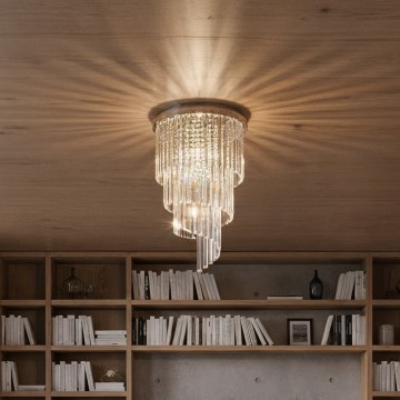 Ideal Lux - LED-kristallen opbouw-kroonluchter CARLTON 8×E14/40W/230V Ø 40 cm glanzend chroom