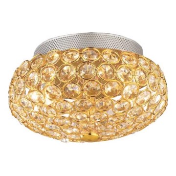 Ideal Lux - LED Kristallen plafondlamp KING 3xG9/3W/230V diameter 25,5 cm goud