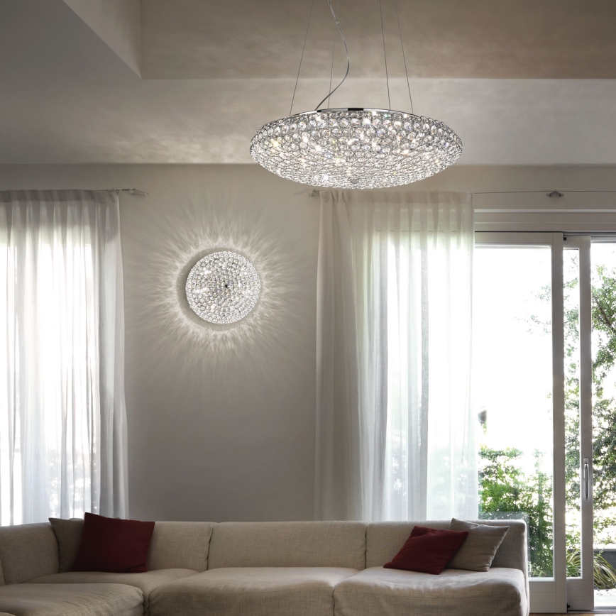 Ideal Lux - LED Kristallen plafondlamp KING 5xG9/3W/230V diameter 38 cm glanzend chroom