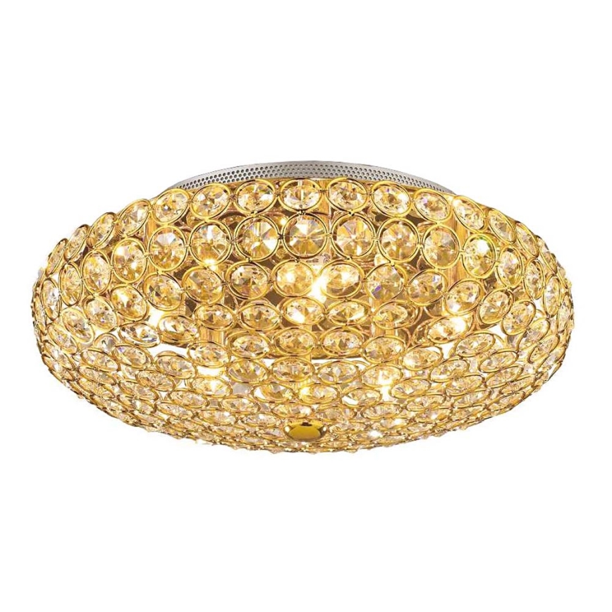 Ideal Lux - LED Kristallen plafondlamp KING 5xG9/3W/230V diameter 38 cm goud