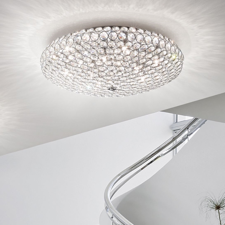 Ideal Lux - LED Kristallen plafondlamp KING 9xG9/3W/230V diameter 53,5 cm glanzend chroom