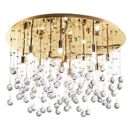 Ideal Lux - LED Kristallen plafondlamp MOONLIGHT 15xG9/3W/230V diameter 80 cm goud