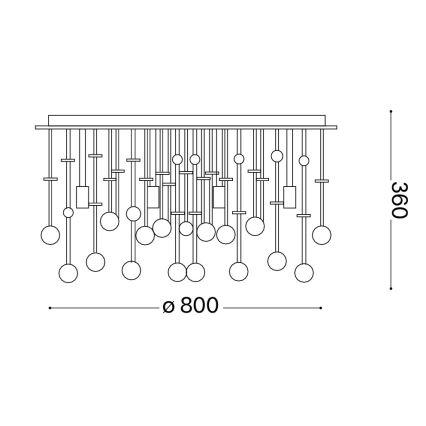 Ideal Lux - LED Kristallen plafondlamp MOONLIGHT 15xG9/3W/230V diameter 80 cm glanzend chroom