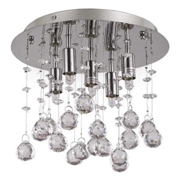Ideal Lux - LED Kristallen plafondlamp MOONLIGHT 5xG9/3W/230V diameter 26 cm glanzend chroom