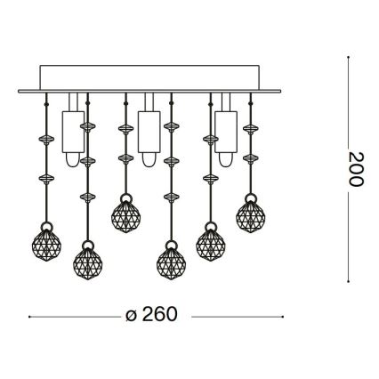 Ideal Lux - LED Kristallen plafondlamp MOONLIGHT 5xG9/3W/230V diameter 26 cm glanzend chroom