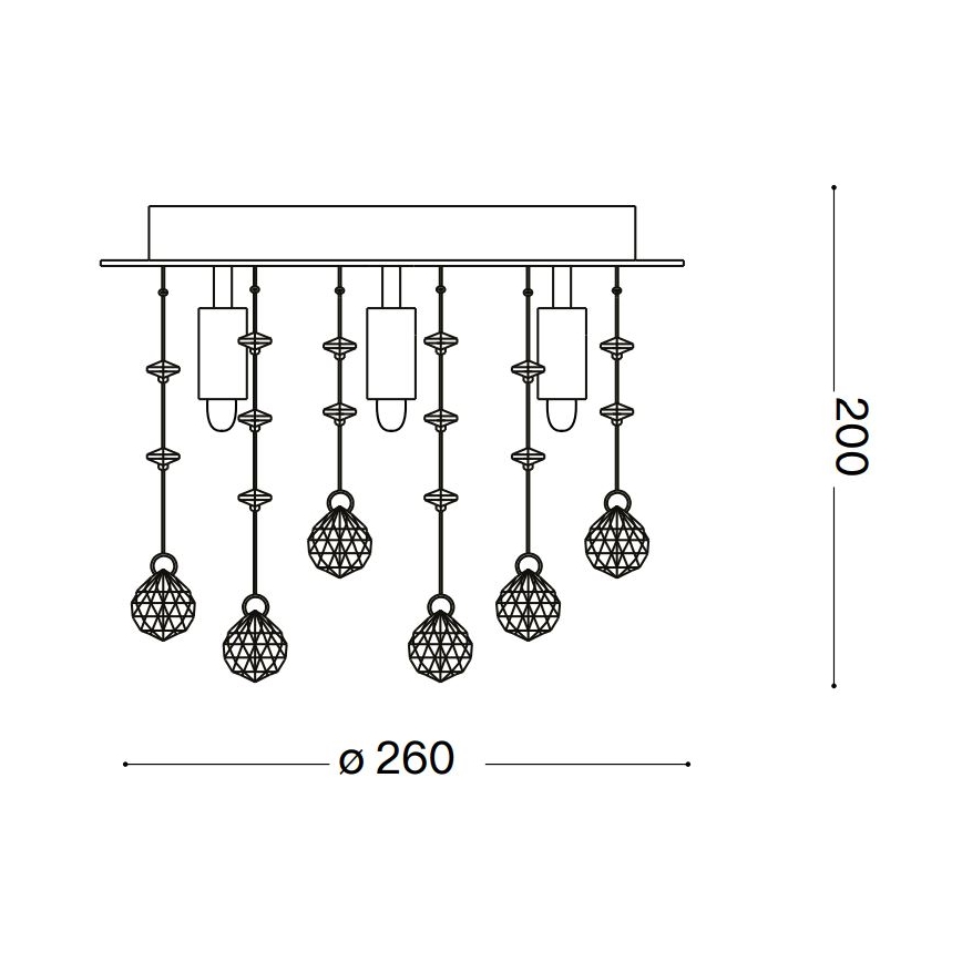 Ideal Lux - LED Kristallen plafondlamp MOONLIGHT 5xG9/3W/230V diameter 26 cm goud