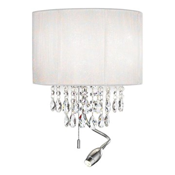 Ideal Lux - LED kristallen wandlamp OPERA 2xE14/40W/230V + LED/1W wit