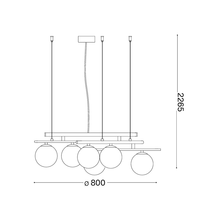 Ideal Lux - LED-kroonluchter aan kabel ATLAS 6xG9/3W/230V zwart