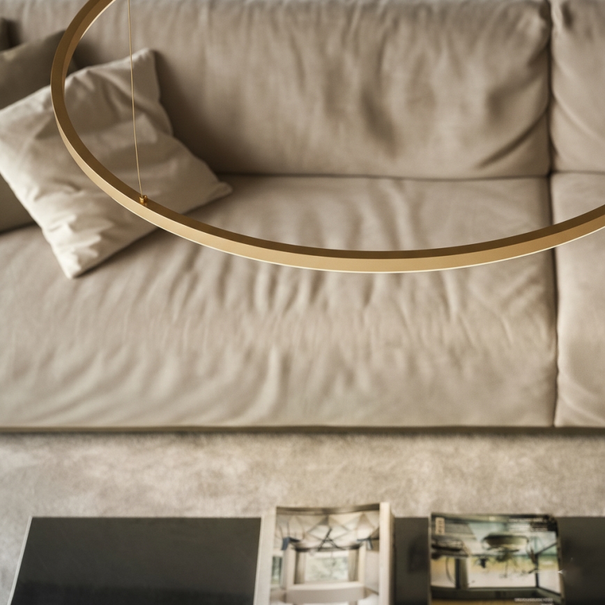 Ideal Lux - LED-hanglamp aan kabel ORACLE SLIM LED/37W/230V 4000K CRI 90 Ø 70 cm goud