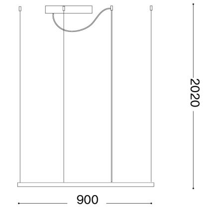 Ideal Lux - LED-kroonluchter aan kabel ORACLE SLIM LED/53W/230V 3000K CRI 90 90x90 cm goud