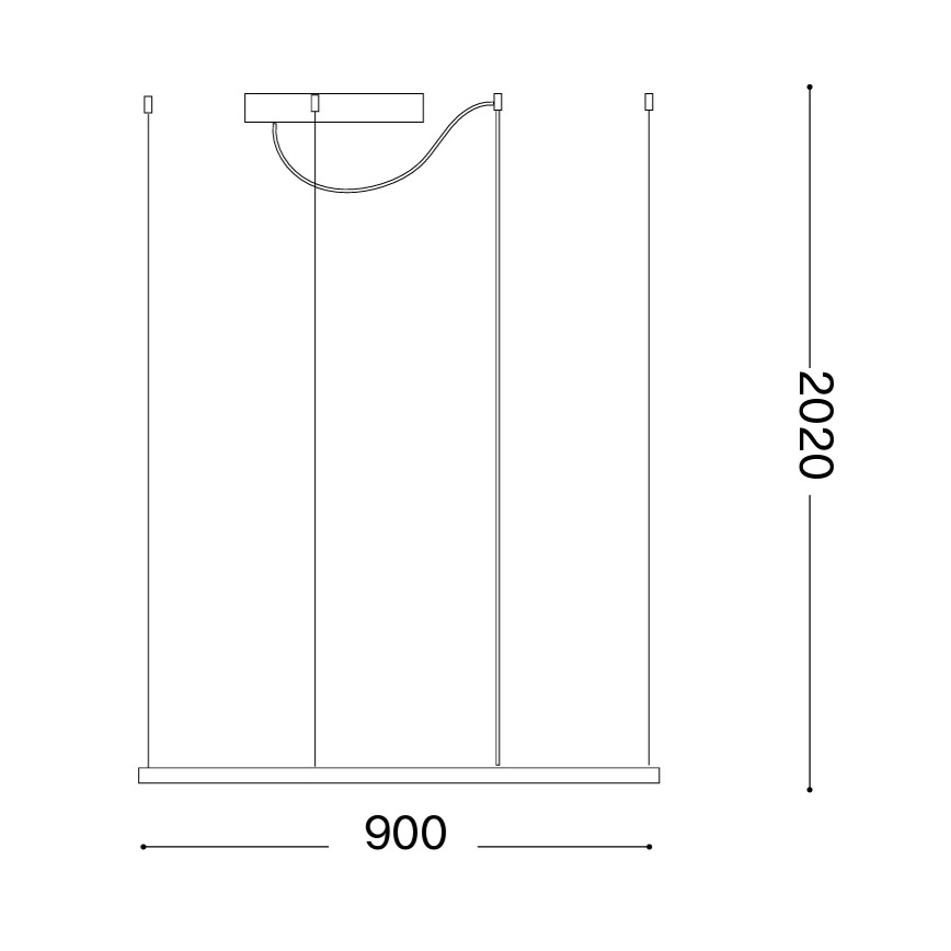 Ideal Lux - LED-kroonluchter aan kabel ORACLE SLIM LED/53W/230V 3000K CRI 90 90x90 cm goud