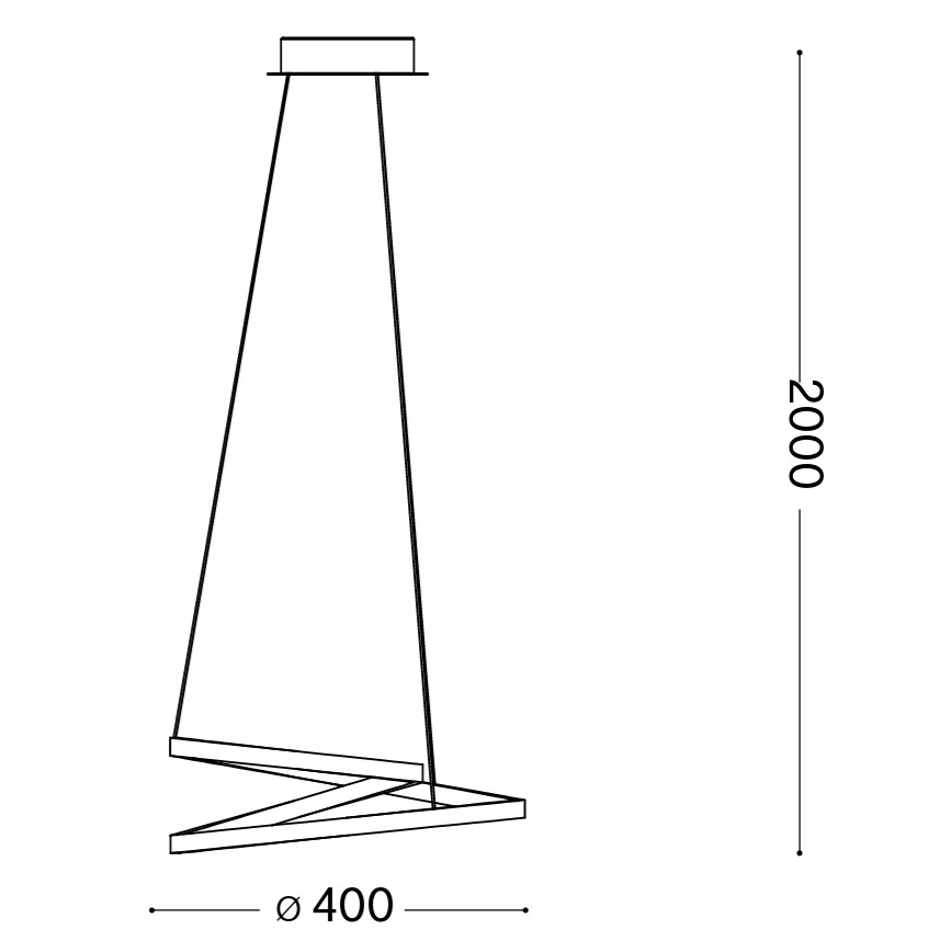 Ideal Lux - LED-kroonluchter aan kabel OZ LED/38W/230V Ø 40 cm CRI 90 goudkleurig