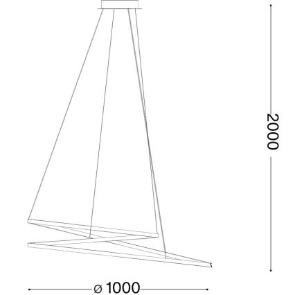 Ideal Lux - LED-kroonluchter aan kabel OZ LED/75W/230V Ø 100 cm CRI 90 goudkleurig