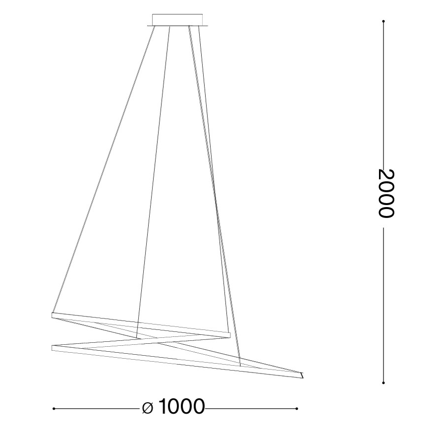 Ideal Lux - LED-kroonluchter aan kabel OZ LED/75W/230V Ø 100 cm CRI 90 goudkleurig