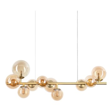 Ideal Lux - LED-kroonluchter aan kabel PERLAGE 10xG9/3W/230V 81 cm goud/rookbeige