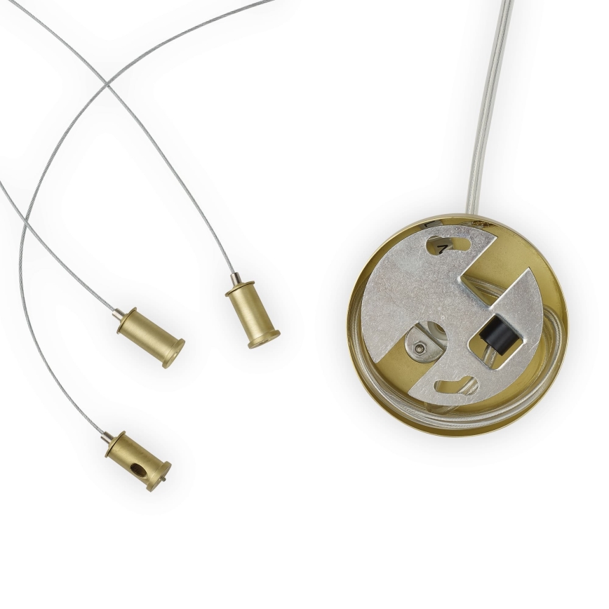 Ideal Lux - LED-kroonluchter aan kabel PERLAGE 14xG9/3W/230V Ø 85 cm goud/rookbeige