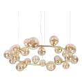 Ideal Lux - LED-kroonluchter aan kabel PERLAGE 25xG9/3W/230V 110 cm goud/rookbeige
