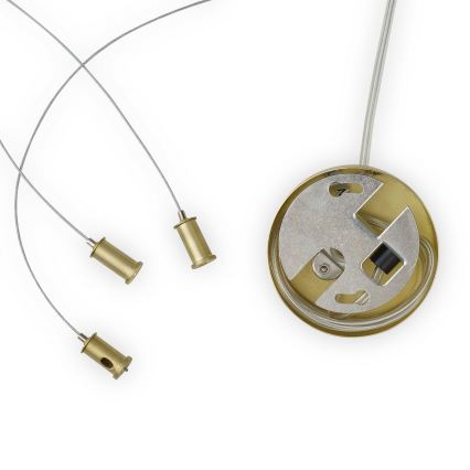 Ideal Lux - LED-kroonluchter aan kabel PERLAGE 25xG9/3W/230V 110 cm goud/rookbeige