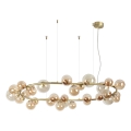 Ideal Lux - LED-kroonluchter aan kabel PERLAGE 30xG9/3W/230V 143 cm goud/rookbeige