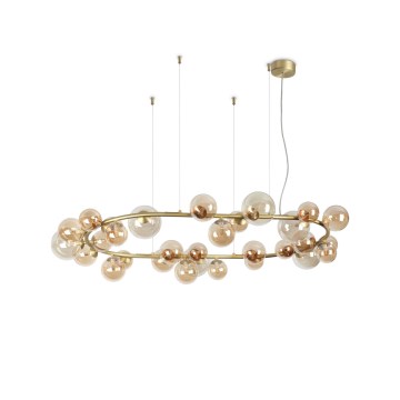 Ideal Lux - LED-kroonluchter aan kabel PERLAGE 30xG9/3W/230V 143 cm goud/rookbeige