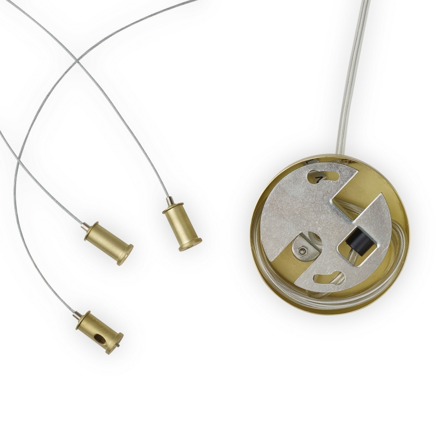 Ideal Lux - LED-kroonluchter aan kabel PERLAGE 30xG9/3W/230V 143 cm goud/rookbeige