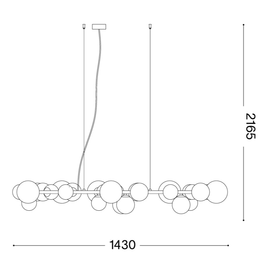 Ideal Lux - LED-kroonluchter aan kabel PERLAGE 30xG9/3W/230V 143 cm goud/rookbeige