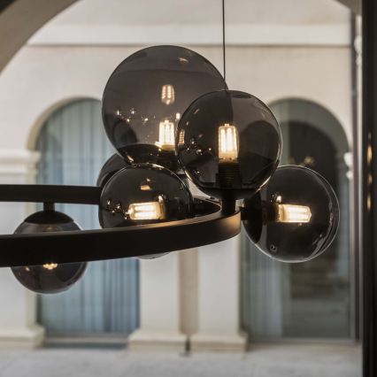 Ideal Lux - LED-kroonluchter aan kabel PERLAGE 30xG9/3W/230V 143 cm zwart/rookzwart