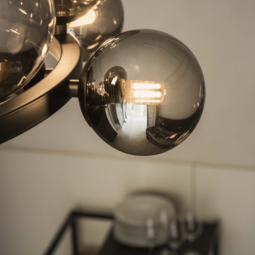 Ideal Lux - LED-kroonluchter aan kabel PERLAGE 30xG9/3W/230V 143 cm zwart/rookzwart
