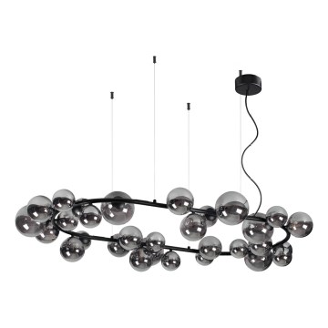 Ideal Lux - LED-kroonluchter aan kabel PERLAGE 30xG9/3W/230V 143 cm zwart/rookzwart