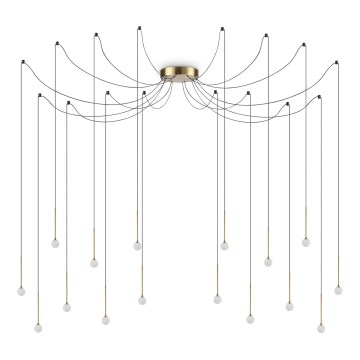 Ideal Lux - LED-kroonluchter met kabelophanging LUCCIOLA 16xLED/16W/230V CRI 90, spinnenmodel, messing