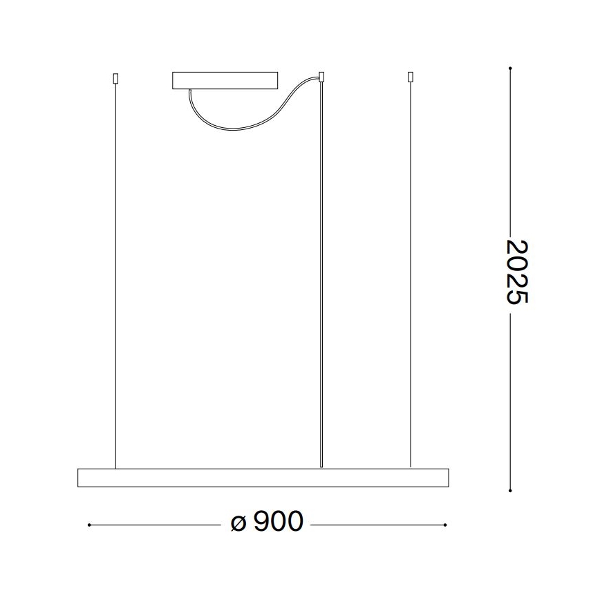 Ideal Lux - LED-hanglamp aan kabel ORACLE SLIM LED/53W/230V 2700K CRI 90 Ø 90 cm wit