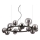 Ideal Lux - LED-kroonluchter met kabelophanging PERLAGE 14xG9/3W/230V pr. 85 cm zwart/rookzwart