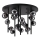 Ideal Lux - LED-kroonluchter met stang PERLAGE 18xG9/3W/230V diam. 70 cm zwart/rookzwart