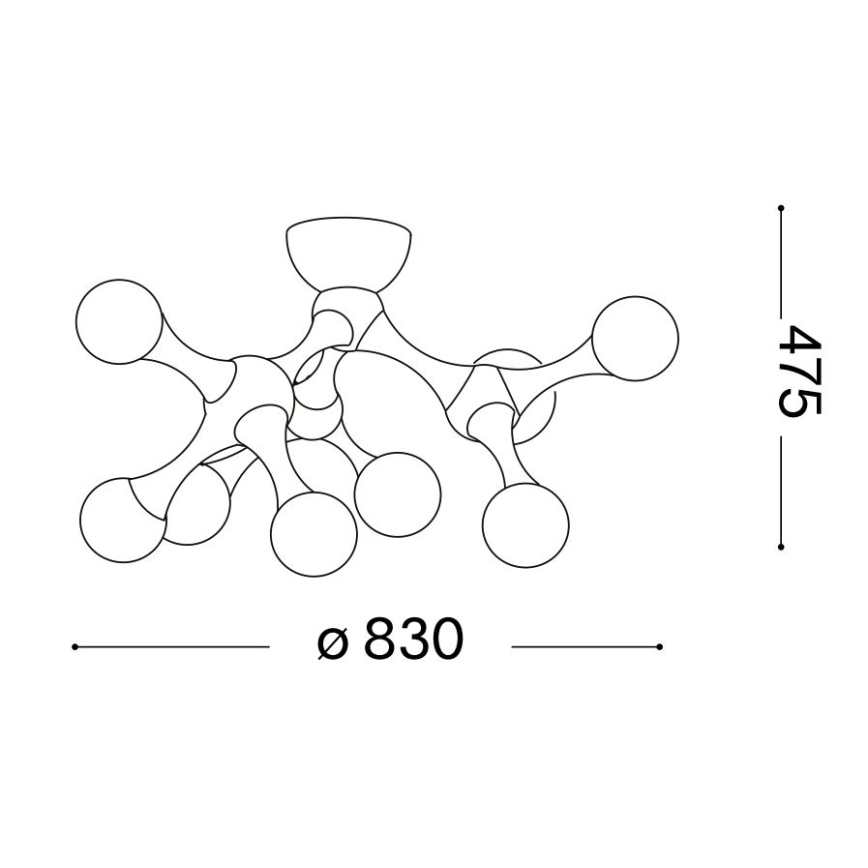 Ideal Lux - LED opbouwkroonluchter NODINO 9xG9/3W/230V Ø 83 cm glanzend chroom/wit