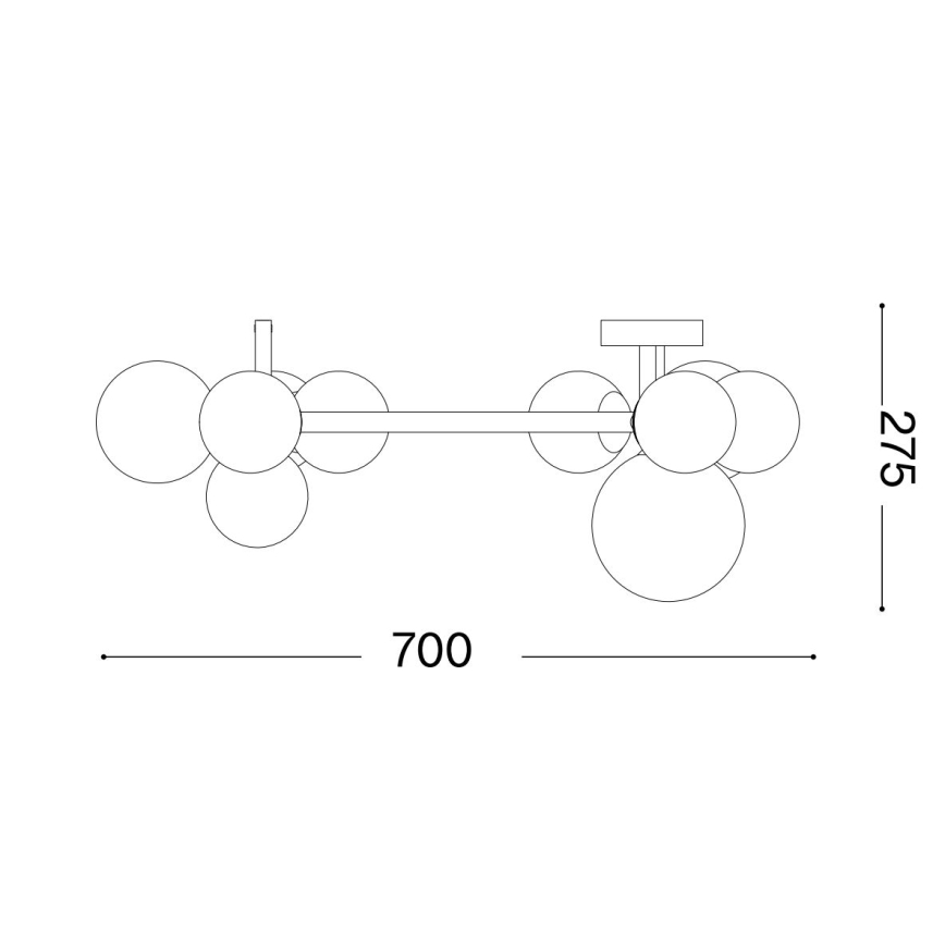 Ideal Lux - LED opbouwkroonluchter PERLAGE 10xG9/3W/230V Ø70 cm zwart/rookzwart