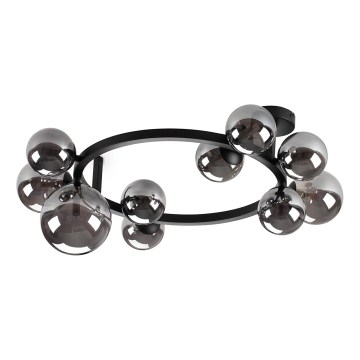 Ideal Lux - LED opbouwkroonluchter PERLAGE 10xG9/3W/230V Ø70 cm zwart/rookzwart