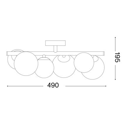 Ideal Lux - LED-opbouwkroonluchter PERLAGE 6xG9/3W/230V 49 cm zwart/rookzwart