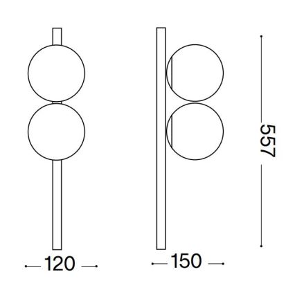 Ideal Lux - LED Plafondlamp BINOMIO 2xG9/3W/230V goud