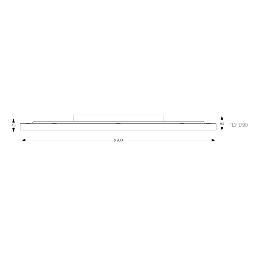 Ideal Lux- LED Plafondlamp FLY LED/68W/230V 4000K diameter 90 cm CRI 90 IP40 zwart