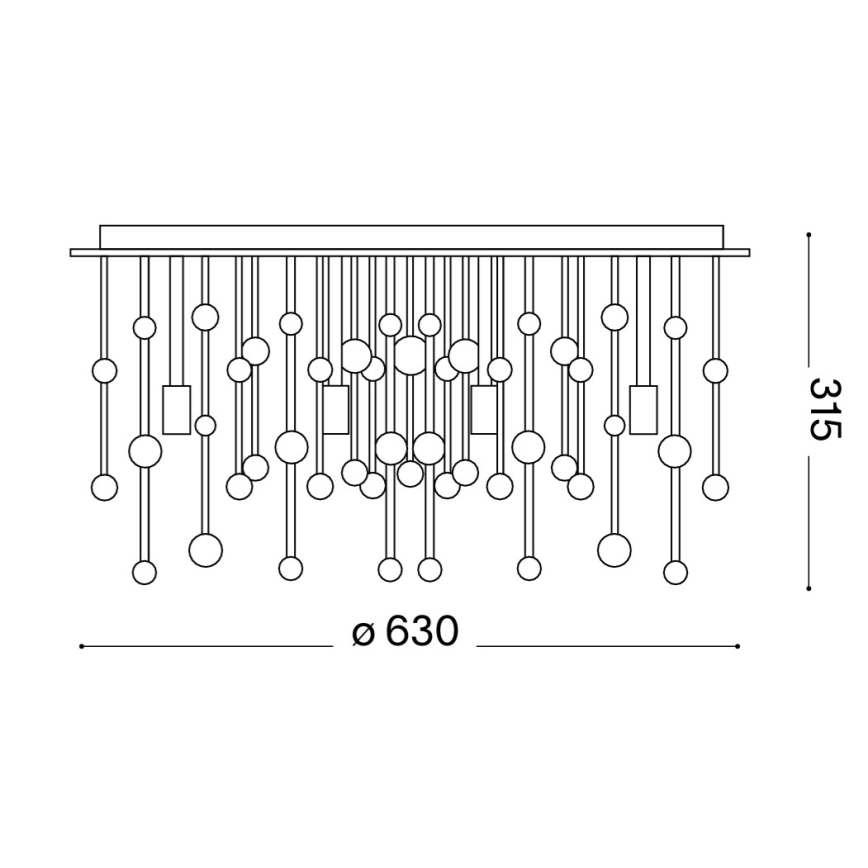 Ideal Lux - LED-plafondlamp NEVE 12xG9/3W/230V Ø 63 cm glanzend chroom