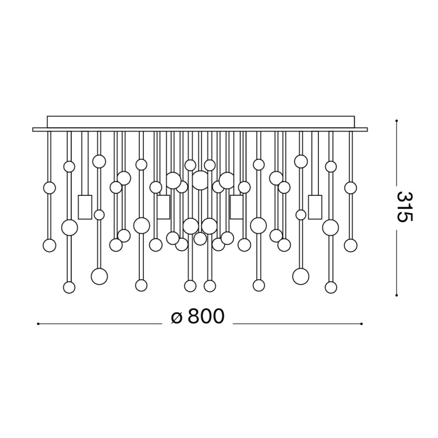 Ideal Lux - LED-plafondlamp NEVE 15xG9/3W/230V Ø 80 cm glanzend chroom