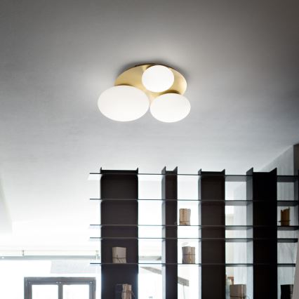 Ideal Lux - LED Plafondlamp NINFEA 3xGX53/9W/230V goud