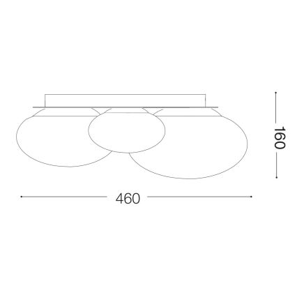 Ideal Lux - LED Plafondlamp NINFEA 3xGX53/9W/230V wit