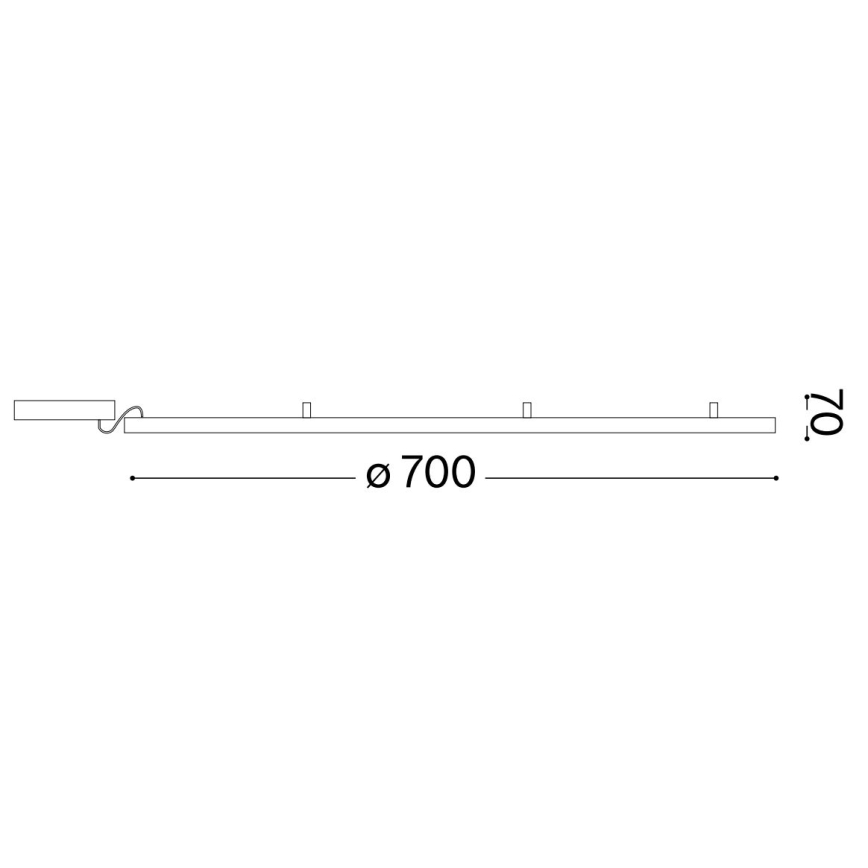 Ideal Lux - LED Plafondlamp ORACLE SLIM LED/37W/230V 4000K diameter 70 cm zwart